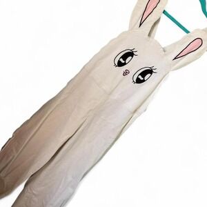 Rare Lazy oaf x Esther Kim/ Esther Bunny White corduroy bunny overalls!